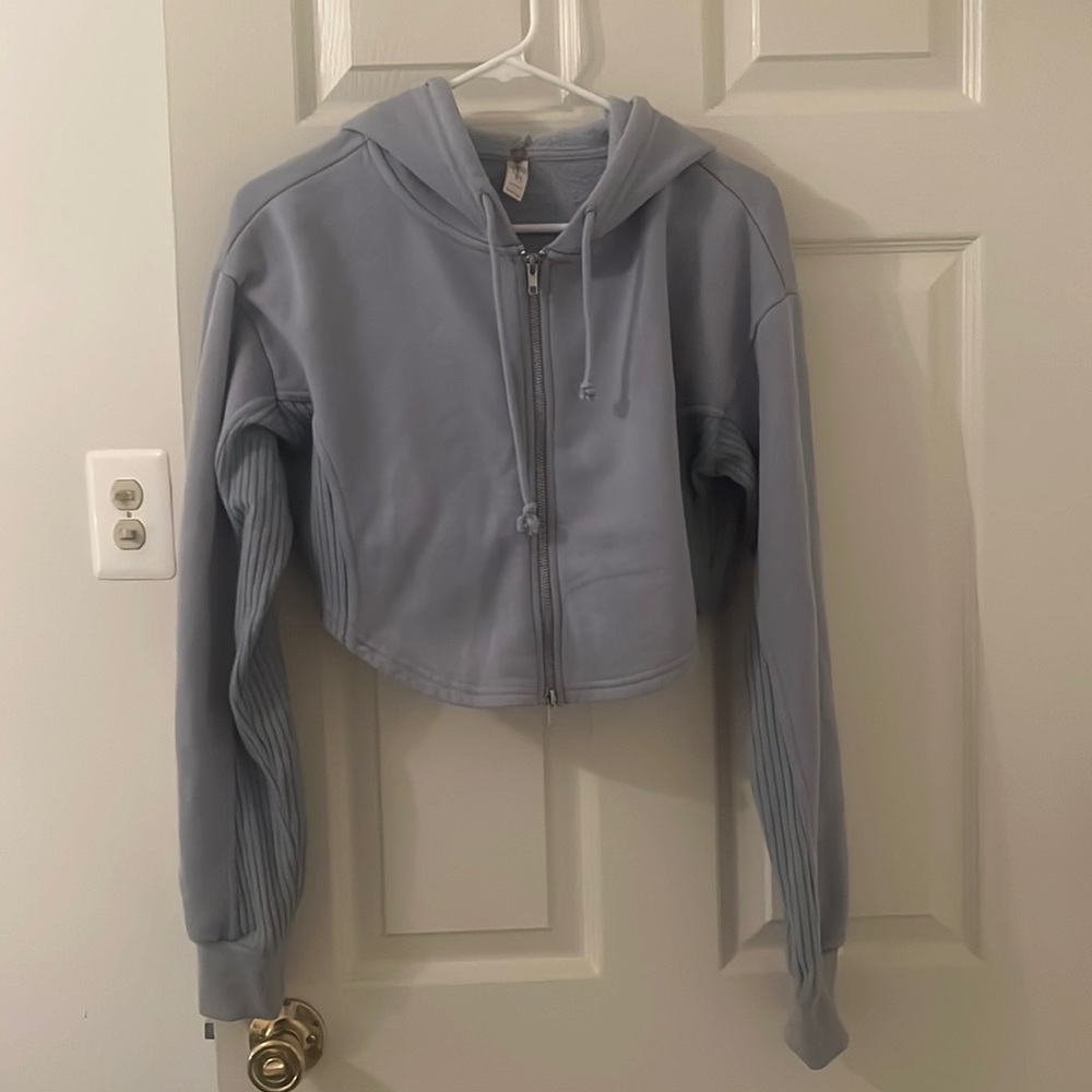 Cropped zip up hoodie